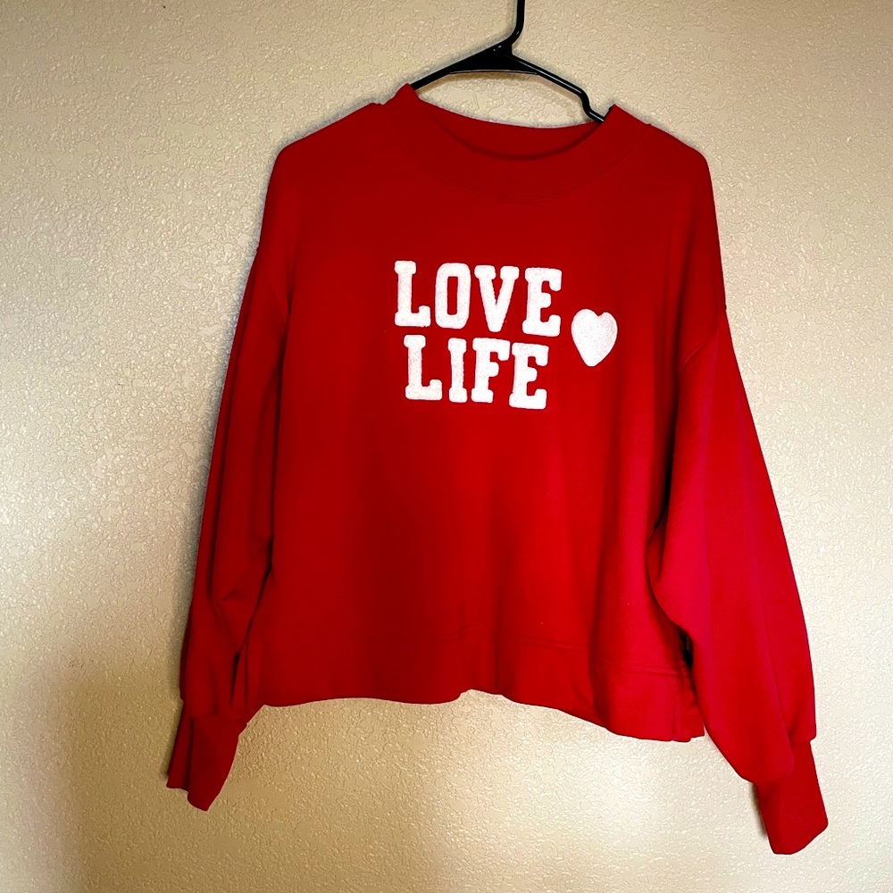 Love Life Crop Sweatshirt Old Navy Like New